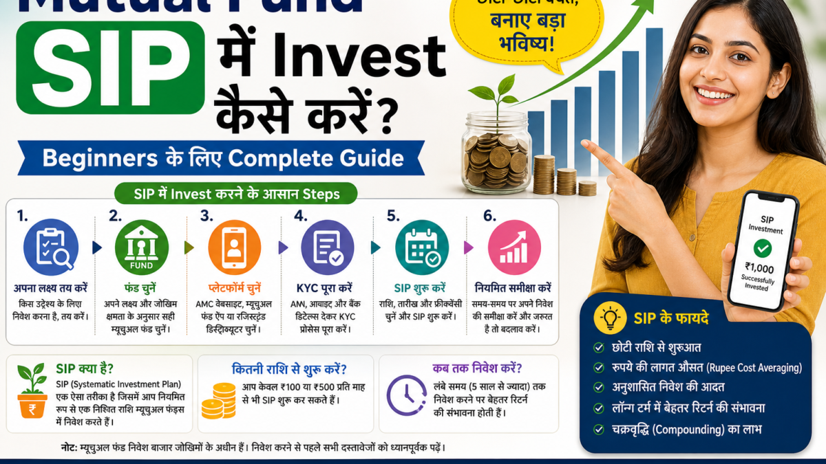 Mutual Fund SIP mein invest kaise karein beginners guide infographic Hindi
