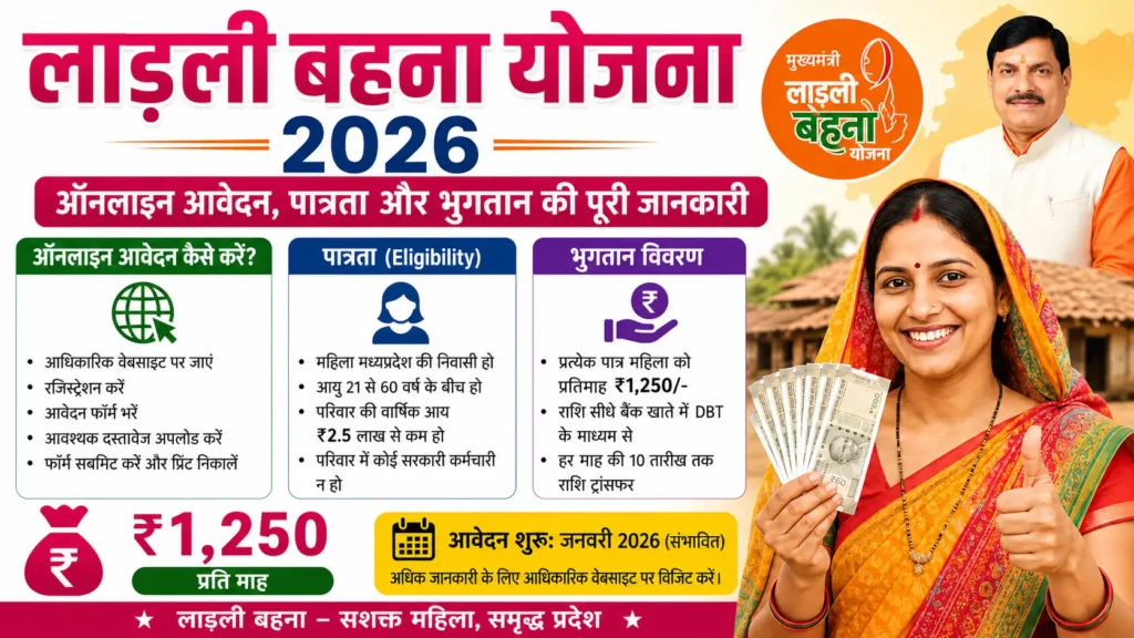 Ladli Behna Yojana 2026: Online Apply, Eligibility aur Payment Details Hindi Mein